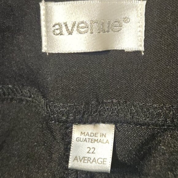 Avenue Plus Size 22 Average Black Elastic Waist Pants Office Work Stretch - Picture 4 of 7